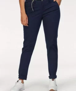 KangaROOS Chinohose (Set, 2-tlg., mit Gürtel) in schmaler Form, mit Kordel zu binden Beige, Schwarz, Weiß, Marine -KangaROOS Verkaufsladen 27424030