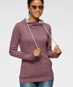 KangaROOS Kapuzensweatshirt mit überlappendem Kapuzen-Kragen Beere-bedruckt, Schwarz-gepunktet, Marine-pink-gepunktet -KangaROOS Verkaufsladen 27776e34 4fc4 5d1e 9c1c 02c4c21266e9