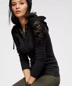 KangaROOS Kapuzenshirt mit Spitzendetail Türkis, Offwhite, Altrosa, Schwarz 22 KangaROOS Kapuzenshirt mit Spitzendetail Türkis, Offwhite, Altrosa, Schwarz -KangaROOS Verkaufsladen 28321377