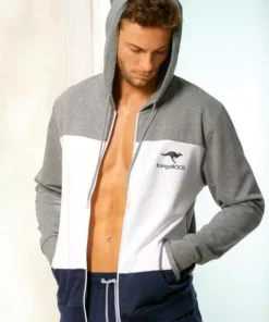 KangaROOS Kapuzensweatjacke im Colourblock Design Grau-meliert-weiß-navy, Petrol-grau-meliert-navy -KangaROOS Verkaufsladen 2946bd4d 684d 566c 85da 9d4800a63523