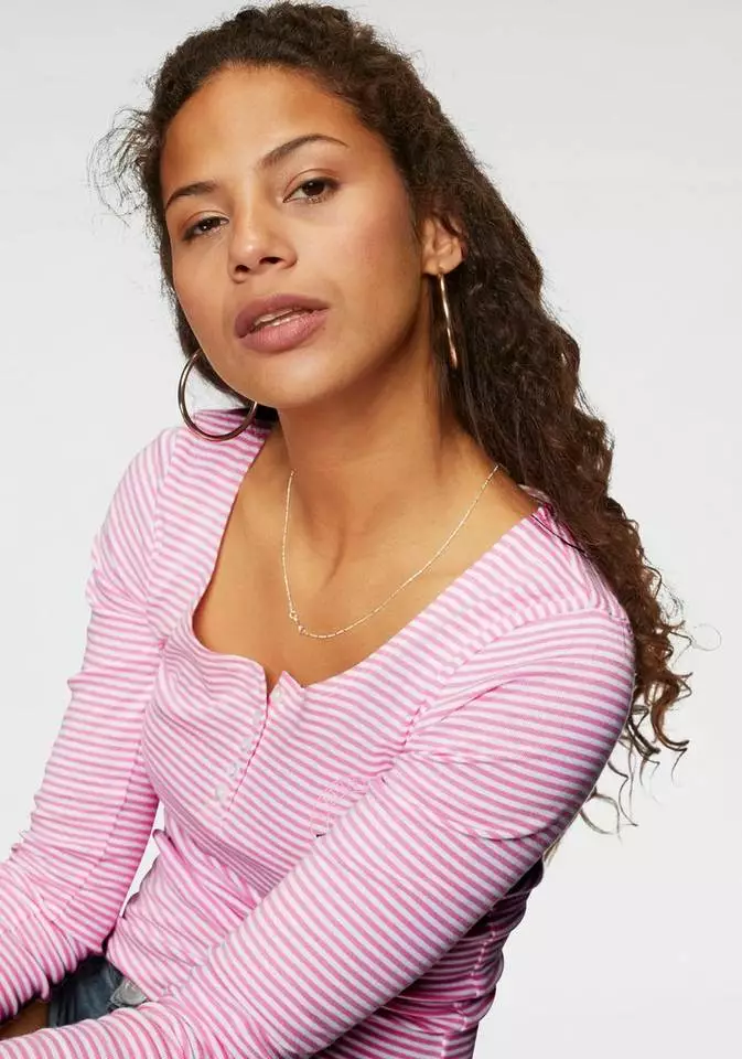 KangaROOS Langarmshirt in maritimer Ringeloptik Schwarz-hellgrau-geringelt, Rosa-weiß-geringelt, Marine-weiß-geringelt 3 KangaROOS Langarmshirt in maritimer Ringeloptik Schwarz-hellgrau-geringelt, Rosa-weiß-geringelt, Marine-weiß-geringelt – Bild 3