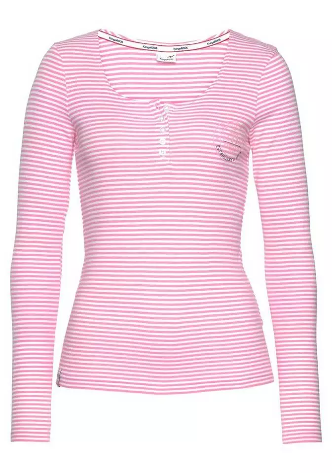 KangaROOS Langarmshirt in maritimer Ringeloptik Schwarz-hellgrau-geringelt, Rosa-weiß-geringelt, Marine-weiß-geringelt 5 KangaROOS Langarmshirt in maritimer Ringeloptik Schwarz-hellgrau-geringelt, Rosa-weiß-geringelt, Marine-weiß-geringelt – Bild 5