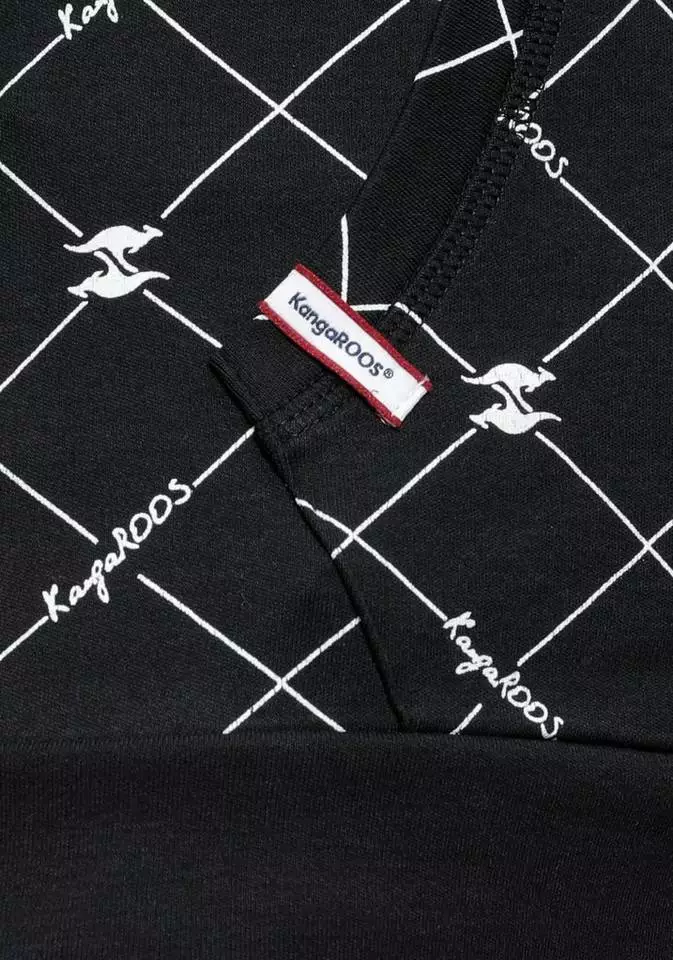 KangaROOS Kapuzensweatjacke mit modischen Logo-Allover-Druck Schwarz-weiß-bedruckt, Weiß-schwarz-bedruckt 6 KangaROOS Kapuzensweatjacke mit modischen Logo-Allover-Druck Schwarz-weiß-bedruckt, Weiß-schwarz-bedruckt – Bild 6