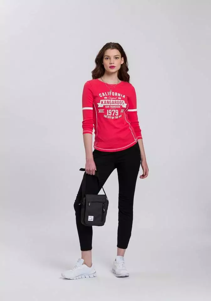 KangaROOS Langarmshirt mit Print Vorne und an Ärmeln Weiß, Koralle, Marine 9 KangaROOS Langarmshirt mit Print Vorne und an Ärmeln Weiß, Koralle, Marine – Bild 9