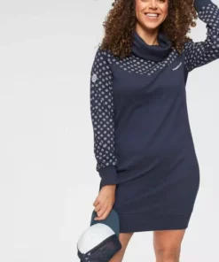 KangaROOS Sweatkleid mit Print im Schulter- und Ärmelbereich Marine-weiß-gemustert, Schwarz-weiß-gemustert -KangaROOS Verkaufsladen 30207752