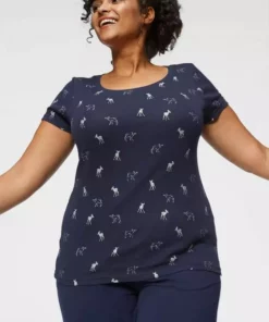 KangaROOS T-Shirt mit Anker, Schiffchen oder Reh-Print Hellgrau-meliert, Marine, Rost, Schwarz -KangaROOS Verkaufsladen 30208114