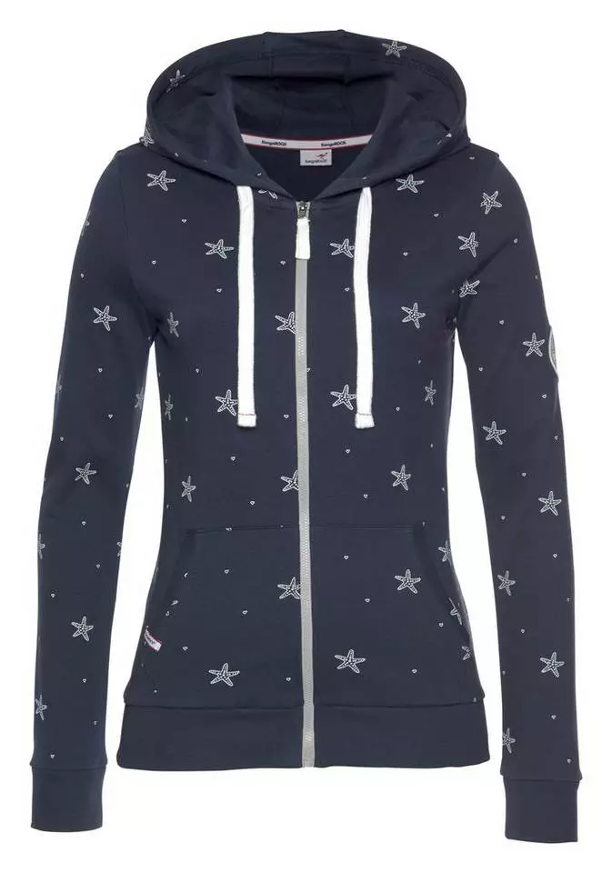 KangaROOS Sweatjacke mit maritimem Seestern Alloverprint 5 KangaROOS Sweatjacke mit maritimem Seestern Alloverprint – Bild 5