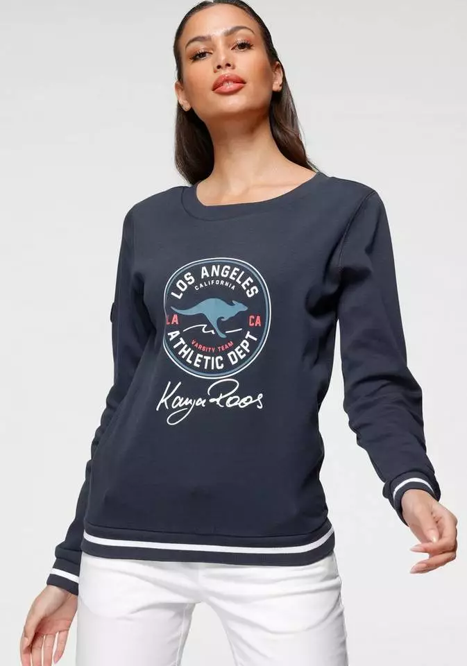 KangaROOS Sweatshirt mit großem Retro Label-Druck im Collage-Look - NEUE KOLLEKTION Hellgrau-meliert, Marine, Weiß 8 KangaROOS Sweatshirt mit großem Retro Label-Druck im Collage-Look - NEUE KOLLEKTION Hellgrau-meliert, Marine, Weiß – Bild 8