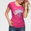 KangaROOS T-Shirt mit auffälligem Druck Marine-meliert-bedruckt, Pink-bedruckt, Schwarz, Weiß