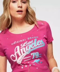 KangaROOS T-Shirt mit auffälligem Druck Marine-meliert-bedruckt, Pink-bedruckt, Schwarz, Weiß -KangaROOS Verkaufsladen 31120239