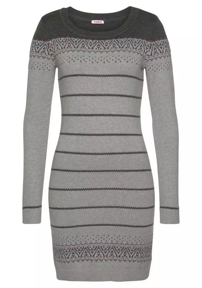 KangaROOS Strickkleid im Norweger-Look Bordeaux-weiß-anthrazit, Grau-rosa, Marine-grau-gelb, Schwarz-weiß-rot 6 KangaROOS Strickkleid im Norweger-Look Bordeaux-weiß-anthrazit, Grau-rosa, Marine-grau-gelb, Schwarz-weiß-rot – Bild 6