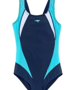 KangaROOS Badeanzug, mit sportlichen Kontrasteinsätzen Marine, Schwarz, Himbeerrot