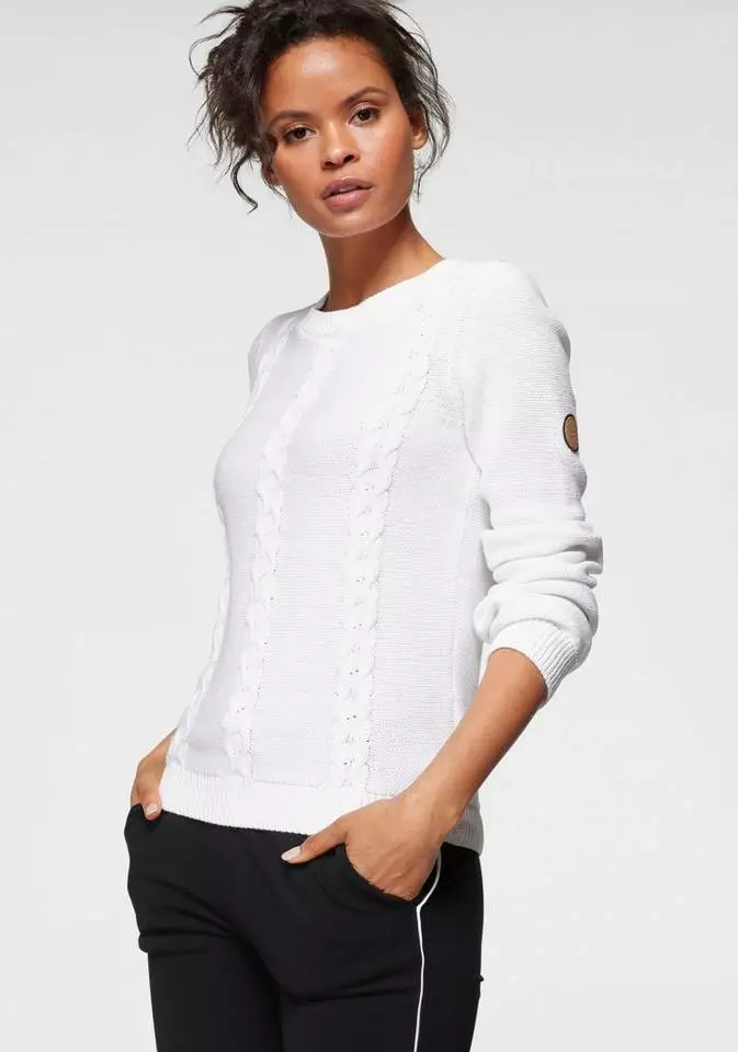 KangaROOS Rundhalspullover mit tollem Zopfmuster - NEUE KOLLEKTION Offwhite, Mittelblau 3 KangaROOS Rundhalspullover mit tollem Zopfmuster - NEUE KOLLEKTION Offwhite, Mittelblau – Bild 3