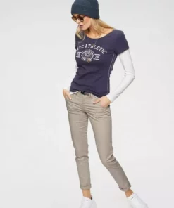 KangaROOS Chinohose (Set, 2-tlg., mit Gürtel) in schmaler Form, mit Kordel zu binden Beige, Schwarz, Weiß, Marine -KangaROOS Verkaufsladen 32475819