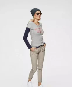 KangaROOS Chinohose (Set, 2-tlg., mit Gürtel) in schmaler Form, mit Kordel zu binden Beige, Schwarz, Weiß, Marine -KangaROOS Verkaufsladen 32476285