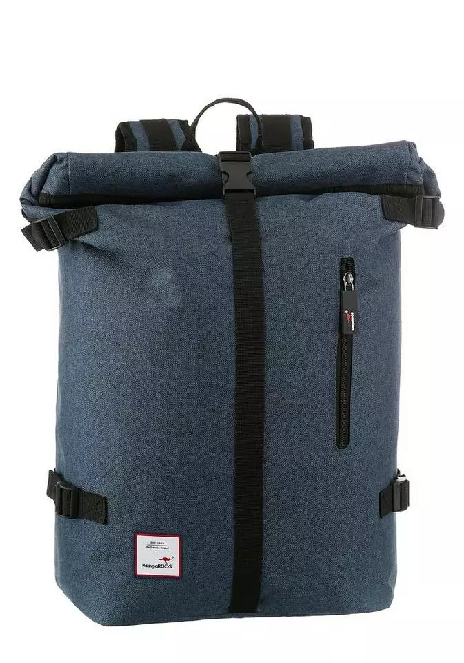 KangaROOS Cityrucksack, mit viel Stauraum und modischem Rolltop Blau, Grau 1 KangaROOS Cityrucksack, mit viel Stauraum und modischem Rolltop Blau, Grau