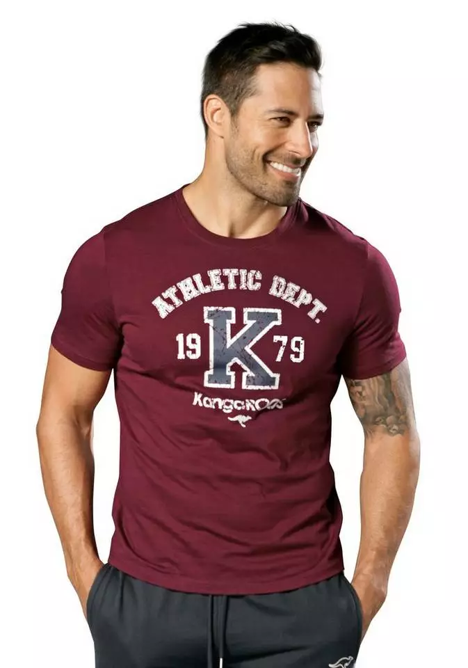 KangaROOS T-Shirt »Homewear« mit großem Druck vorn Navy, Grau-meliert, Bordeaux 7 KangaROOS T-Shirt »Homewear« mit großem Druck vorn Navy, Grau-meliert, Bordeaux – Bild 7