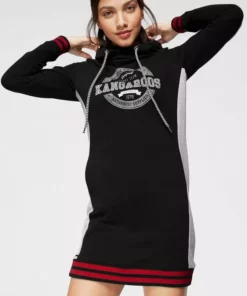 KangaROOS Sweatkleid mit Kapuze und festen Strickbündchen