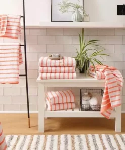 Damenbademantel »Luana«, KangaROOS, mit modernen Streifen Schwarz-grau, Grau-weiß -KangaROOS Verkaufsladen 33823269