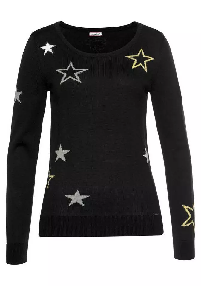 KangaROOS Rundhalspullover mit Sternen-Muster Marine, Schwarz-gelb 5 KangaROOS Rundhalspullover mit Sternen-Muster Marine, Schwarz-gelb – Bild 5