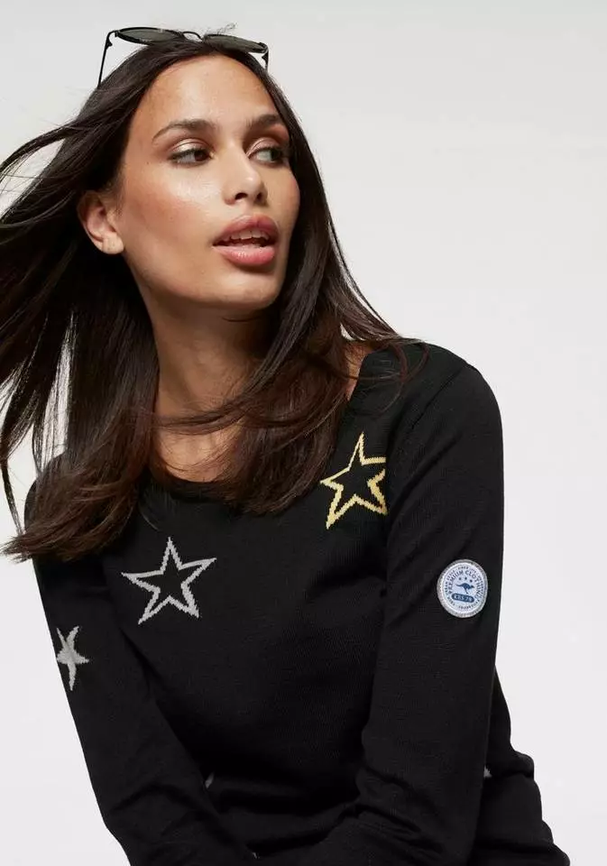 KangaROOS Rundhalspullover mit Sternen-Muster Marine, Schwarz-gelb 3 KangaROOS Rundhalspullover mit Sternen-Muster Marine, Schwarz-gelb – Bild 3