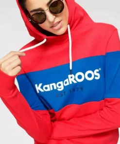 KangaROOS Hoodie mit Markennamen auf der Brust Pink-marine-gestreift, Rot-blau-gestreift -KangaROOS Verkaufsladen 35137188
