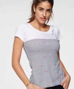 KangaROOS T-Shirt mit verschiedenen Prints Weiß-blau-gestreift, Türkis-gemustert, Blau-weiß-gestreift-geblümt, Marine-gemustert -KangaROOS Verkaufsladen 35137424