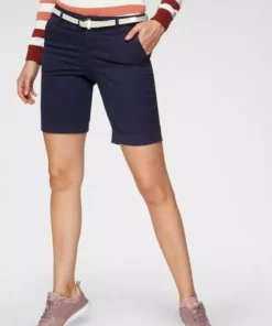 KangaROOS Bermudas (Set, mit abnehmbarem Gürtel) mit passendem Gürtel Weiß, Khaki, Marine