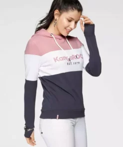 KangaROOS Hoodie mit Markennamen auf der Brust Pink-marine-gestreift, Rot-blau-gestreift -KangaROOS Verkaufsladen 35138021