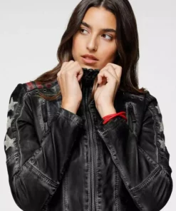 KangaROOS Bikerjacke mit vielen Ösen, Zippern und aufgenähten Sternen Black-used, Blue-used 14 KangaROOS Bikerjacke mit vielen Ösen, Zippern und aufgenähten Sternen Black-used, Blue-used -KangaROOS Verkaufsladen 35212790