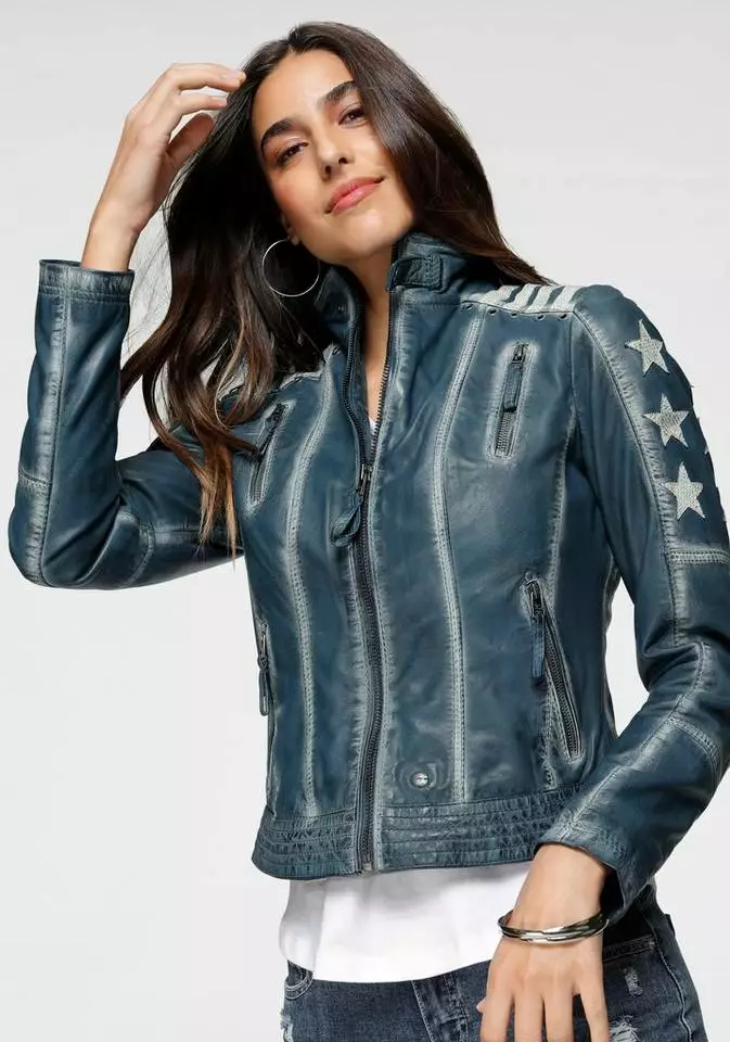 KangaROOS Bikerjacke mit vielen Ösen, Zippern und aufgenähten Sternen Black-used, Blue-used 12 KangaROOS Bikerjacke mit vielen Ösen, Zippern und aufgenähten Sternen Black-used, Blue-used – Bild 12