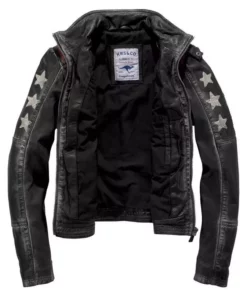 KangaROOS Bikerjacke mit vielen Ösen, Zippern und aufgenähten Sternen Black-used, Blue-used 17 KangaROOS Bikerjacke mit vielen Ösen, Zippern und aufgenähten Sternen Black-used, Blue-used -KangaROOS Verkaufsladen 35214214