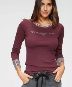 KangaROOS Langarmshirt mit gekrempeltem Ärmelsaum Marine-weiß, Bordeaux-weiß -KangaROOS Verkaufsladen 35331218 0315 5706 8062 cb325dc97db6