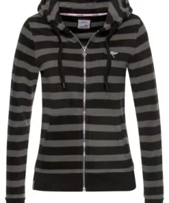KangaROOS Fleecejacke mit praktischer Kapuze Schwarz-grau-gestreift, Beere-bordeaux-gestreift -KangaROOS Verkaufsladen 35448847