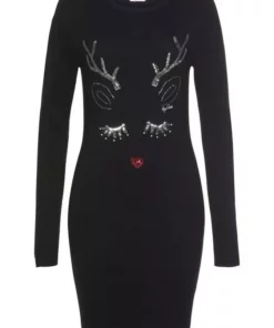 KangaROOS Strickkleid mit glitzerndem Christmas-Motiv -KangaROOS Verkaufsladen 35886454
