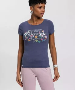 KangaROOS T-Shirt mit blumigen Logodruck im Vintage-Retro-Look - NEUE KOLLEKTION Blau-melange, Weiß -KangaROOS Verkaufsladen 35e2ef0c 34cc 5462 b9e2 9be4ec69b7b1