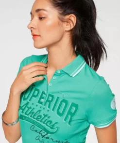 KangaROOS Poloshirt mit großem Frontdruck Schwarz-bedruckt-weiß-pink-royalblau, Marine, Grün-weiß -KangaROOS Verkaufsladen 36265214