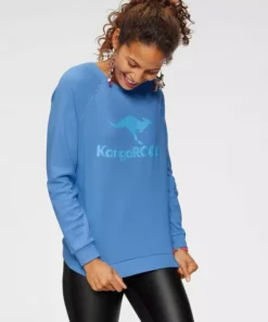 KangaROOS Sweater mit großem Label-Print vorne Hellgrau-meliert, Blau, Weiß, Schwarz -KangaROOS Verkaufsladen 36266818