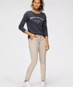 KangaROOS Chinohose (Set, 2-tlg., mit Gürtel) in schmaler Form, mit Kordel zu binden Beige, Schwarz, Weiß, Marine -KangaROOS Verkaufsladen 36308876