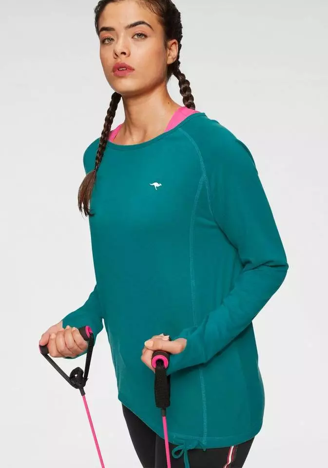 KangaROOS Langarmshirt Große Größen Schwarz, Petrol 6 KangaROOS Langarmshirt Große Größen Schwarz, Petrol – Bild 6