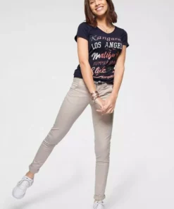 KangaROOS Chinohose (Set, 2-tlg., mit Gürtel) in schmaler Form, mit Kordel zu binden Beige, Schwarz, Weiß, Marine -KangaROOS Verkaufsladen 37001608