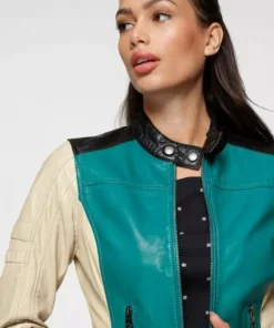 KangaROOS Lederjacke mit farbigen Streifendetails Schwarz-rot, Grün-offwhite -KangaROOS Verkaufsladen 3874311b 6d61 5d5d bb11 e30667d40c98