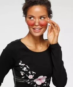 KangaROOS Longsleeve mit großem Druck im Metallic-Design Marine-meliert, Hellgrau-meliert, Wei&szlig;, Schwarz -KangaROOS Verkaufsladen 3c145b78 7cb2 561f 86d6 098cac84c8a5