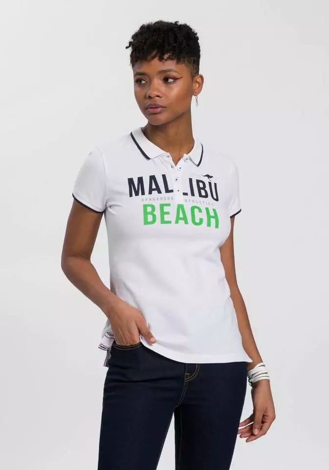 KangaROOS Poloshirt mit großem Malibu-Beach Logo-Druck - NEUE KOLLEKTION Marine, Weiß 9 KangaROOS Poloshirt mit großem Malibu-Beach Logo-Druck - NEUE KOLLEKTION Marine, Weiß – Bild 9