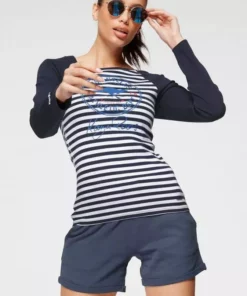 KangaROOS Langarmshirt mit großem Retro Label-Druck und Raglanärmeln - NEUE KOLLEKTION Schwarz-grau, Marine-weiß, Himbeere-weiß -KangaROOS Verkaufsladen 3ceaea1d 5fe2 591f 9966 763fa07d6c0b