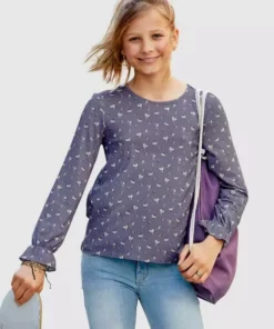 KangaROOS Langarmshirt mit kleiner Gummiraffung am Ärmel