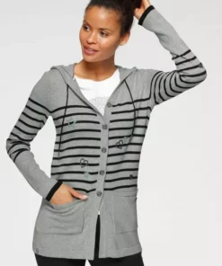 KangaROOS Kapuzenstrickjacke mit Streifen, Herzen & Sternen - Design - NEUE KOLLEKTION Marine-wei&szlig;-rot, Hellgrau-anthrazit-mint -KangaROOS Verkaufsladen 3f20bde9 46fb 5919 b076 c16bfe5b3d2d