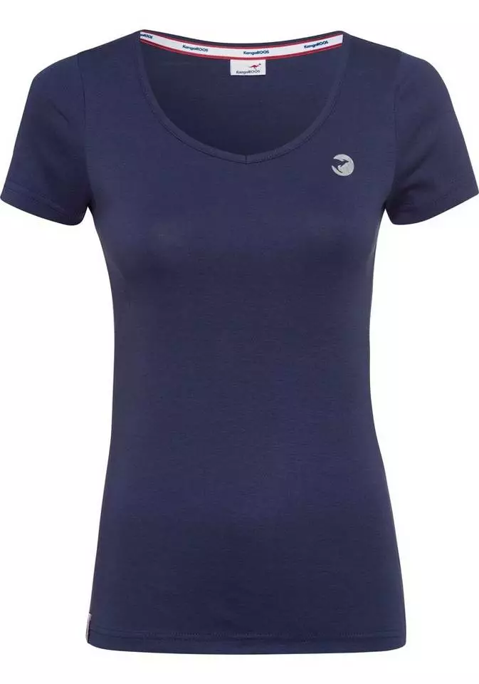 KangaROOS T-Shirt mit V-Neck und silberschimmernden Logodruck auf der Brust - NEUE KOLLEKTION Rosa, Weiß, Marine 5 KangaROOS T-Shirt mit V-Neck und silberschimmernden Logodruck auf der Brust - NEUE KOLLEKTION Rosa, Weiß, Marine – Bild 5
