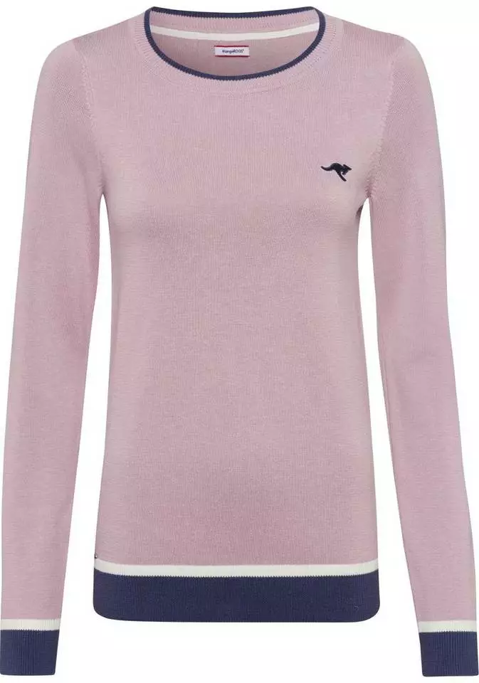 KangaROOS Rundhalspullover mit kontrastfarbenem Saum Schwarz, Offwhite-schwarz, Marine-rot, Rosa-blau 5 KangaROOS Rundhalspullover mit kontrastfarbenem Saum Schwarz, Offwhite-schwarz, Marine-rot, Rosa-blau – Bild 5