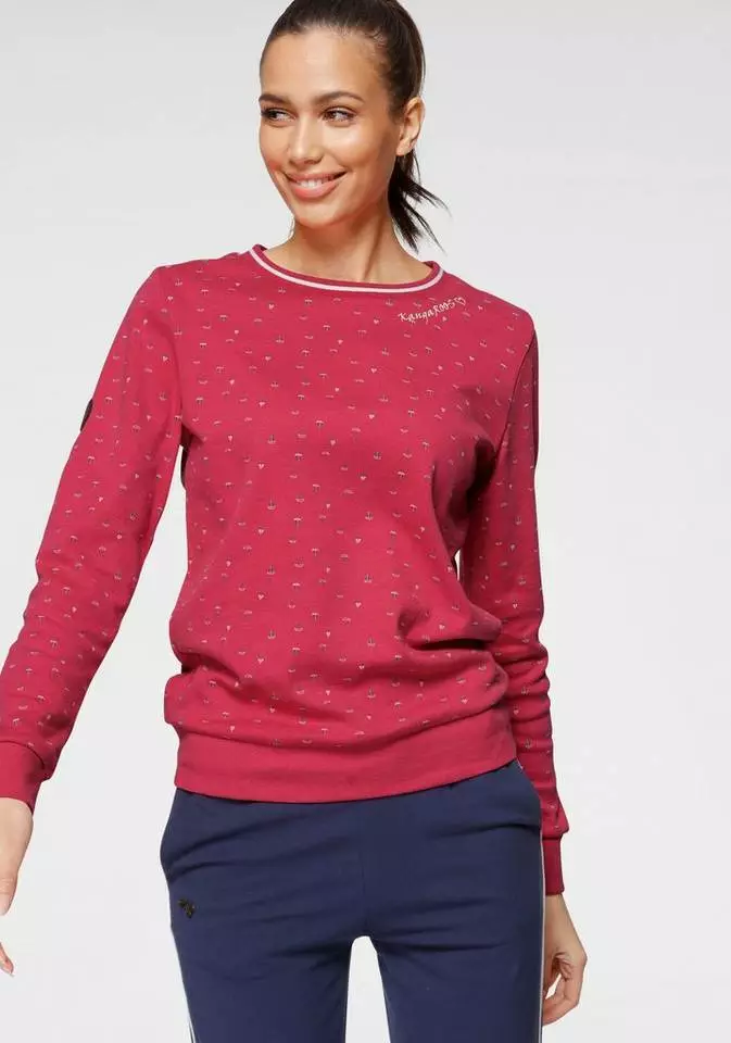 KangaROOS Sweatshirt in verschiedenen maritimen Druck-Varianten Weiß, Himbeere-meliert, Marine 8 KangaROOS Sweatshirt in verschiedenen maritimen Druck-Varianten Weiß, Himbeere-meliert, Marine – Bild 8